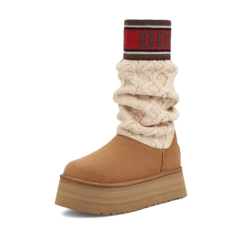 UGG Classic Sweater Letter Boot – Chestnut